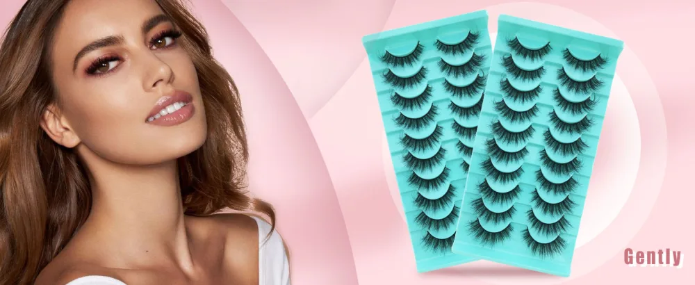 False Eyelashes Faux Mink Fluffy Cat Eye Lashes 3D Dramatic Natural Eyelash Wispy Curly Full Volum 10 Pairs Charming - eye lashes