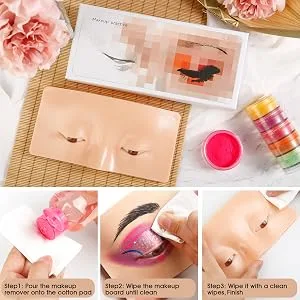 Makeup Practice Face Board 5D Realistic Pad for Makeup Artist Board Makeup Practice Eyeshadow Eyebrow Lash Realistic Face Skin Eye Make up Practice Model for Self-taught or Professional Enthusiasts Fair - makeup practice board