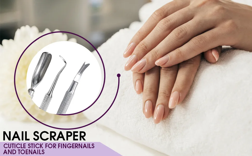 YNR Cuticle Pusher Trimmer Cutter Remover Pedicure Manicure Nail Art Tool Dual Sided YNR - Cuticle Pusher 02