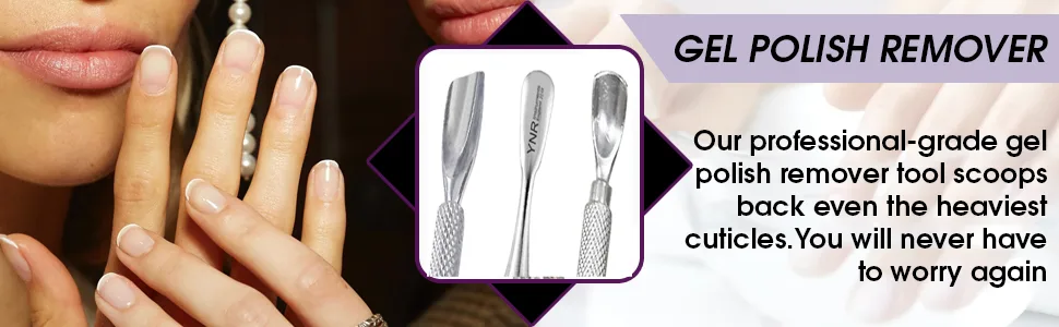 YNR Cuticle Pusher Trimmer Cutter Remover Pedicure Manicure Nail Art Tool Dual Sided YNR - Cuticle Pusher 03