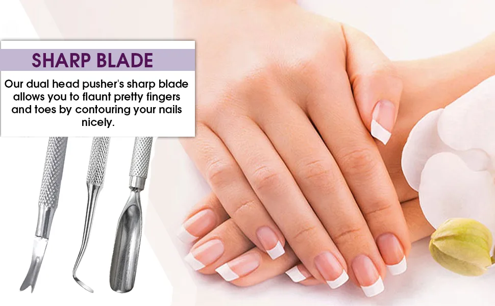 YNR Cuticle Pusher Trimmer Cutter Remover Pedicure Manicure Nail Art Tool Dual Sided YNR - Cuticle Pusher 04