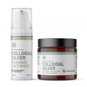 Nature's Greatest Secret Colloidal Silver All Natural Face Cleansing Duo - Facewash & Face Mask - Face Duo