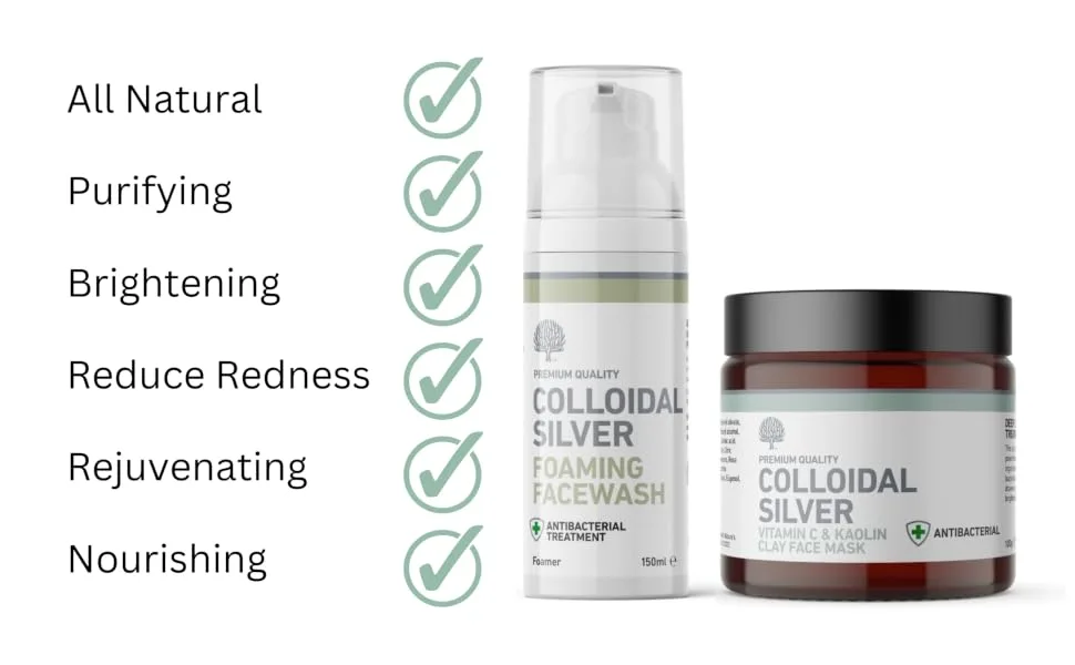 Nature's Greatest Secret Colloidal Silver All Natural Face Cleansing Duo - Facewash & Face Mask - product information 3