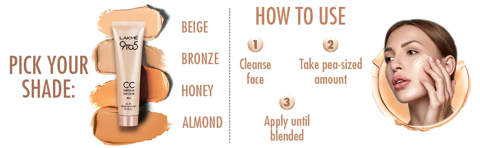 Lakme 9 to 5 Complexion Care CC Cream Almond 30g - product information 3