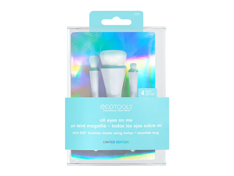 EcoTools Limited Edition All Eyes on Me Makeup Brush Holiday Kit Stocking Stuffer Premium Makeup Brushes Travel Sized Mini Brushes 5 Piece Gift Set - product information 2