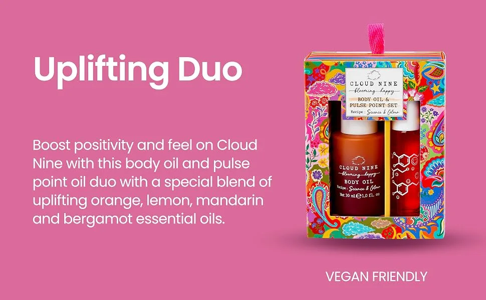Heathcote & Ivory Cloud Nine Blooming Happy Uplifting Body and Pulse Point Oil Set - Cloud Nine Uplifting Duo