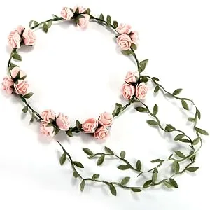 AKORD Boho Rose Floral Garland Flower Headband - product information 2