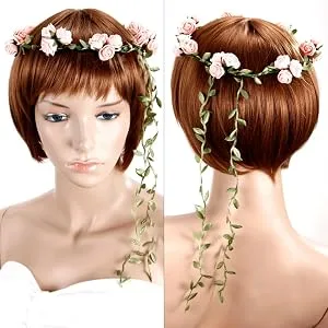 AKORD Boho Rose Floral Garland Flower Headband - product information 4