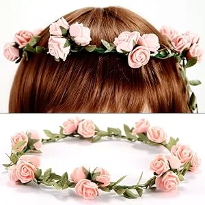 AKORD Boho Rose Floral Garland Flower Headband - product information 5