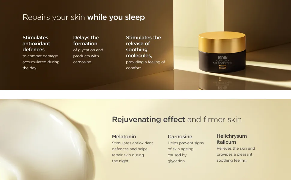 ISDIN Isdinceutics A.G.E Reverse Night | Anti-ageing night repair cream with melatonin | (50ml) Night Cream - Age Reverse Night