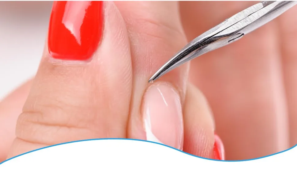 3 Nails Curved Scissors Cuticulas with Fine Tip and Sharpened Scissors Fine Points Stainless Steel Accessories Manicure No Tear Skin 10 cm 4 Inches Professional - Cuticle scissors