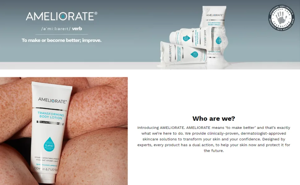 Ameliorate Nourishing Body Wash 60ml | Lab6 soap-free Omega oils | Dermatologically tested - ameliorate