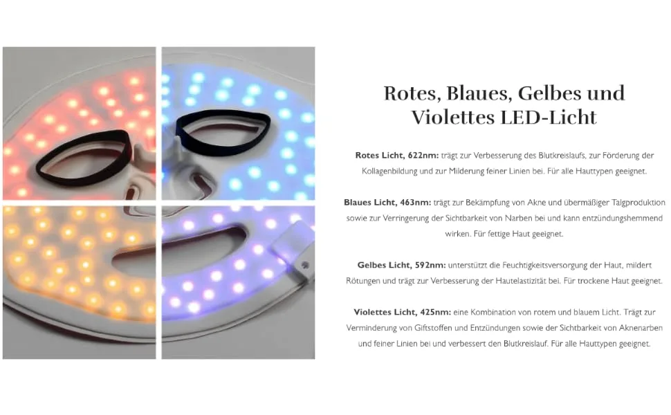 Silk'n LED Mask Face Mask 4 Colours - LED function