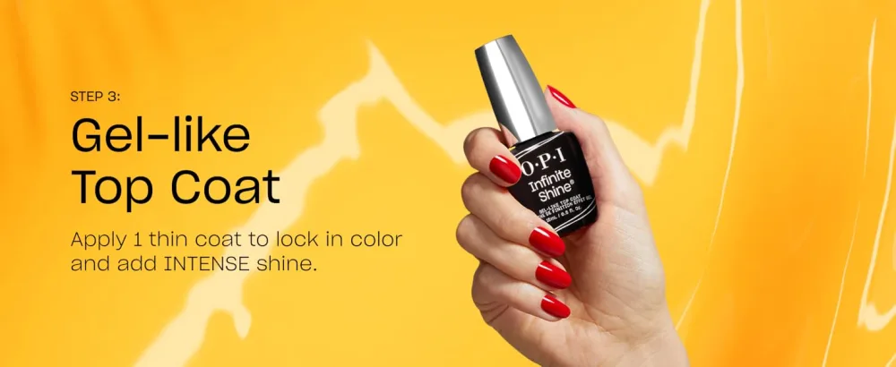 OPI Infinite Shine Gel-Like Long-Wear Nail Polish Perfect Pink Gift Set - Including Primer Bubble Bath & Pro Stay Gloss - Step 3