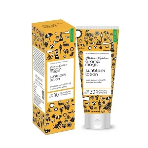 Blossam Kochhar Aroma Magic Sun Block Lotion SPF 30 PA ++ Broad Spectrum UVA / UVB protects and mattifies - 100 Gram - product information 1