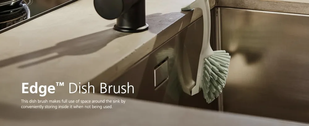 Joseph Joseph Edge Dish Washing up Scrubbing Brush Grey - Joseph Joseph Amazon Edge