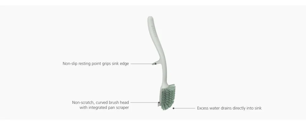 Joseph Joseph Edge Dish Washing up Scrubbing Brush Grey - Joseph Joseph Amazon Edge