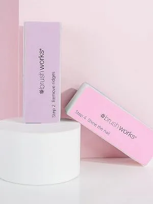 Brushworks Nail Buffing Block Pastel - nail buffer