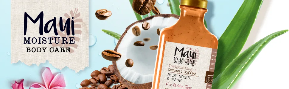 Maui Moisture Invigorating Coconut Coffee Scrub and Body Wash 577ml - coffee body scrub
