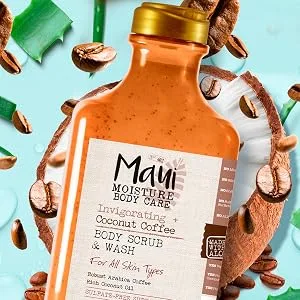 Maui Moisture Invigorating Coconut Coffee Scrub and Body Wash 577ml - coffee body scrub