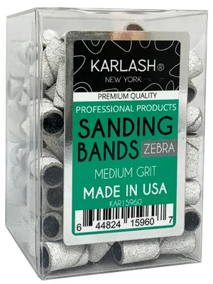 Karlash Professional Nail Sanding Bands Zebra Medium Grit File + Free 2 Mandrel (1 Pack) 1 Count (Pack of 1) - product information 2
