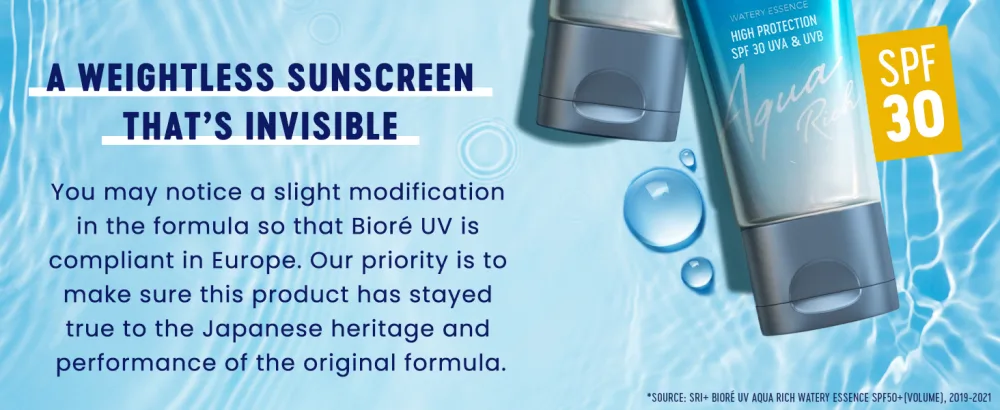 Biore UV Aqua Rich Water Essence Sunscreen SPF 50 50ml - A weightless sunscreen that