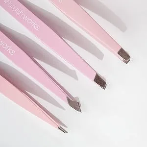 Brushworks 4 Piece Combination Tweezer Set - Pink One Size 52 56 369 - product information 4