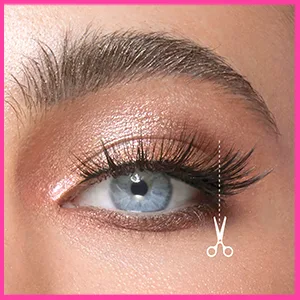 Pinky Goat FARAH Volumising Vegan Lash SYN51036-1 - Model eye demonstrating false lash application