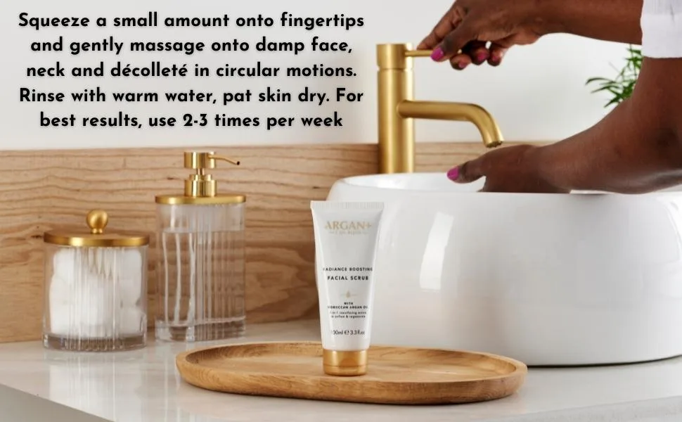 ARGAN Radiance Boosting Facial Scrub Moroccan Argan Oil Formula to Soften and Regenerate 100ml - Argan+ Face Scrub2