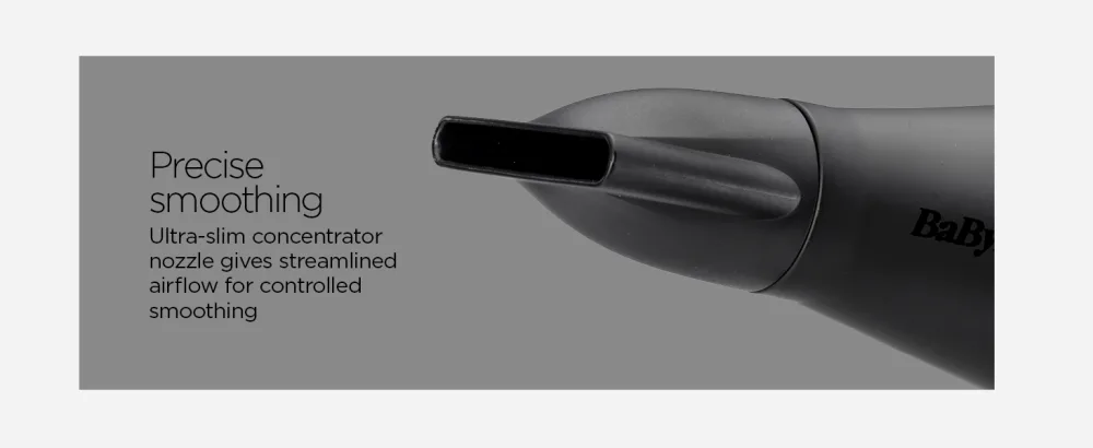 BaByliss 3Q Professional Hair Dryer Black Single - precise smoothing