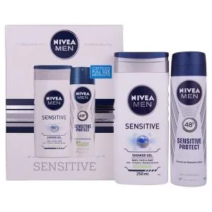 Nivea Men Sensitive Gift Set - 2-Piece - gift set for him, shower gel, deodorant