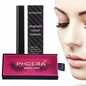 Magnetic Eyelashes Premium Quality False Eyelashes Kit by PHOERA No Eyelash glue required Fake Lashes + Magnetic Eyeliner + Eyelash Applicator Tool (Classic Lash Kit) - AMAZING MAGNETIC SET