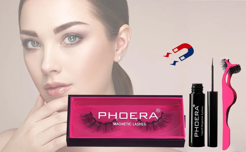 Magnetic Eyelashes Premium Quality False Eyelashes Kit by PHOERA No Eyelash glue required Fake Lashes + Magnetic Eyeliner + Eyelash Applicator Tool (Classic Lash Kit) - product information 5