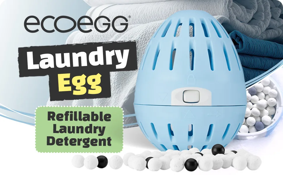 Ecoegg Laundry Egg Refill Pellets | Detergent and Fabric Softener Replacement | No bio enzymes bleaches or phosphates | 50 Washes | Tropical Breeze - Non-toxic laundry pod Chemical-free Laundry detergent Natural Hypoallergenic Zero-waste