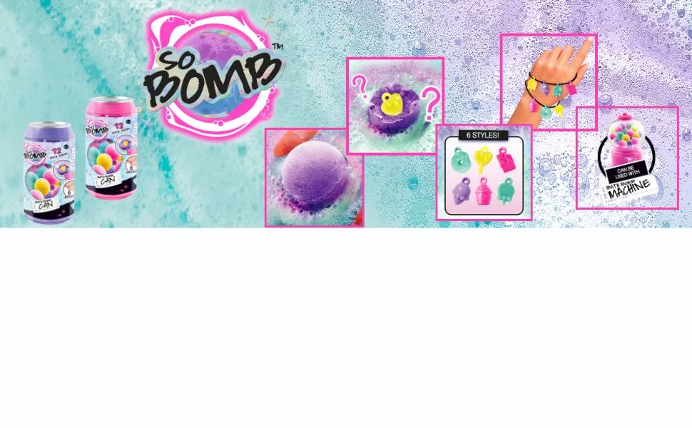 Bath Bomb Cans - 12 Mini Bath Bombs - collectable Charms - Make a Friendship Bracelet - Scented Bath Bombs - 6+ - Bath Bomb Cans