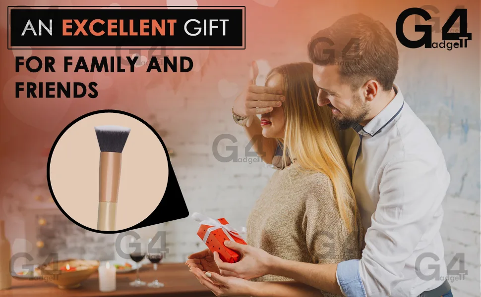 G4GADGET Liquid Foundation Brush - Premium Kabuki Flat Top Brush for Blending Liquid Cream Powder - Flawless Makeup Application - No Shedding Synthetic Bristles - makeup brushes make up foundation brush eyeshadow brushes kabuki brush make up brush