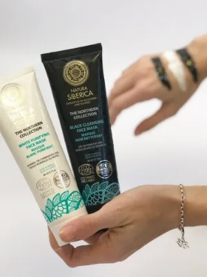 Natura Siberica Northern White Purifying Face Mask for Normal Skin 80 ml - Black & White Face Mask