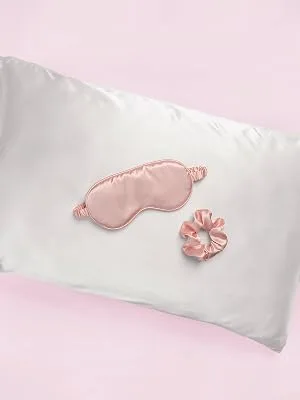 Brushworks Luxury Satin Sleep Set Pink One Size - Satin sleep