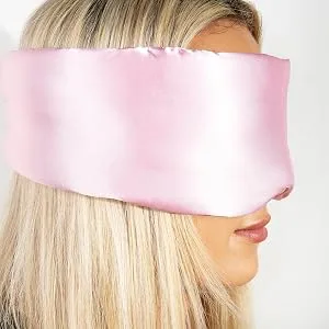Brushworks Cushioned Satin Sleep Mask - Model shot with Cushioned Satin Sleep Mask
