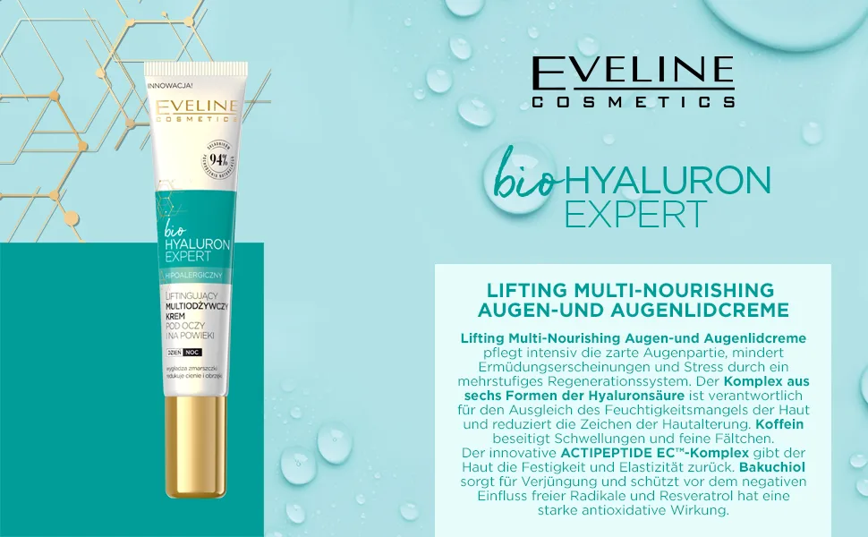 Eveline Cosmetics Bio Hyaluron Expert Eye Cream 20 ml - hyaluron expert