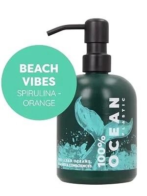 Organic Hand Soap Beach Vibes Spirulina Orange - Organic liquid soap