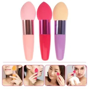 HAPINARY 3pc Nose Contour Brush Travel Size Kit on Stick Makeup Travel Makeup Brush Makeup for Foundation Concealer Sponge Mushroom Brush Shadow - product information 4