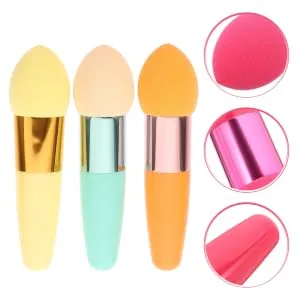 HAPINARY 3pc Nose Contour Brush Travel Size Kit on Stick Makeup Travel Makeup Brush Makeup for Foundation Concealer Sponge Mushroom Brush Shadow - product information 5