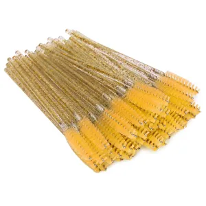 Disposable Eyelash Brushes 50 Pieces Nylon Make-up Brushes Mascara Sticks Eyelashes Eyebrows Disposable Portable Brush (Yellow) - 1417200028417-2