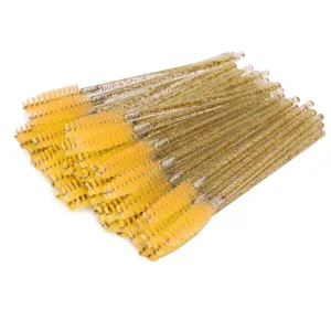 Disposable Eyelash Brushes 50 Pieces Nylon Make-up Brushes Mascara Sticks Eyelashes Eyebrows Disposable Portable Brush (Yellow) - product information 2