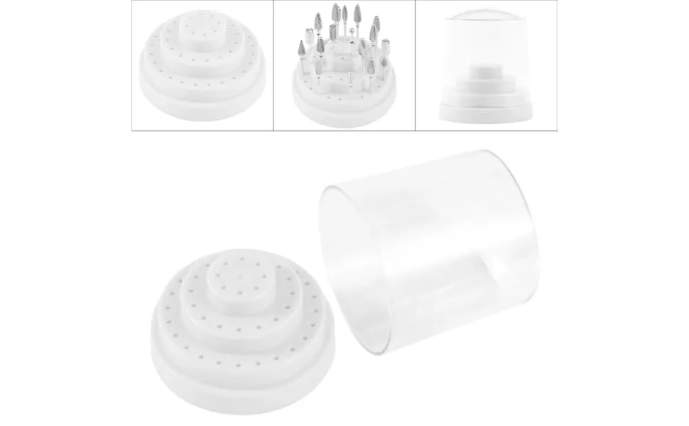 IWOWHERO 1pc 48 Nail Drill Bits Holder Nail Bit Nail Drill Bit Holder Nail Drill Bits Stand Display Nail Grinding Head Nails Drill Bits Nail Drill Bit Organizer Container Multicolor White Size 1 White - product information 2