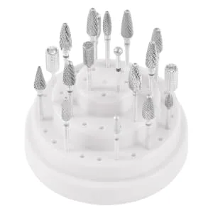 IWOWHERO 1pc 48 Nail Drill Bits Holder Nail Bit Nail Drill Bit Holder Nail Drill Bits Stand Display Nail Grinding Head Nails Drill Bits Nail Drill Bit Organizer Container Multicolor White Size 1 White - product information 5