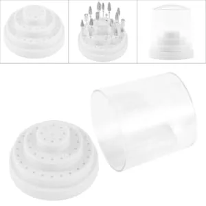 SKISUNO Nail Bit Holder 1pc 48 Nail Bit Organizer Nail Grinding Head Nail Bit Stand Teeth Gems Kit Manicure Drill Bits Holder Nail Drill Bit Organizer Display White Multicolor Bracket Box Size 1 White - product information 2