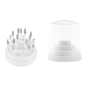 SKISUNO Nail Bit Holder 1pc 48 Nail Bit Organizer Nail Grinding Head Nail Bit Stand Teeth Gems Kit Manicure Drill Bits Holder Nail Drill Bit Organizer Display White Multicolor Bracket Box Size 1 White - product information 3