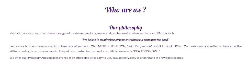 L'Action Paris Lightening Gel - Who are we?